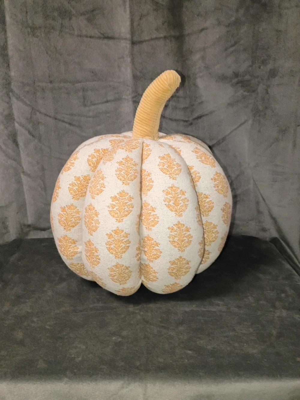 Threshold Yellow & Cream Block Print Pumpkin Accent Pillow NWOT
